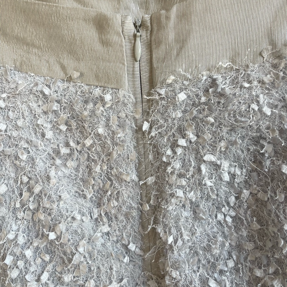 J MCLAUGHLIN Felix Textured Silver Grey Snowflake Jacquard Lined Skirt Size 4 - Picture 5 of 12